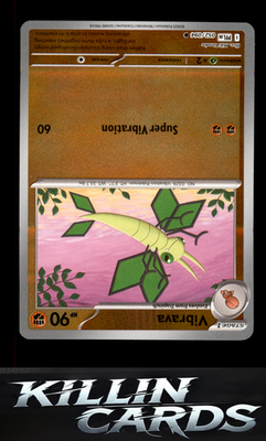 Reverse Holofoil Vibrava 052/094 Pokemon Common ME02: Phantasmal Flames Card NM