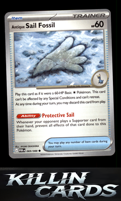 Antique Sail Fossil 069/088 Pokemon Common ME03: Perfect Order Card NM