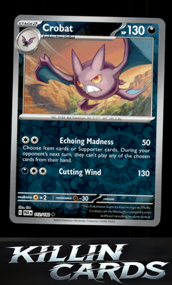 Reverse Holofoil Crobat 112/182 Pokemon Uncommon SV04: Paradox Rift Card NM