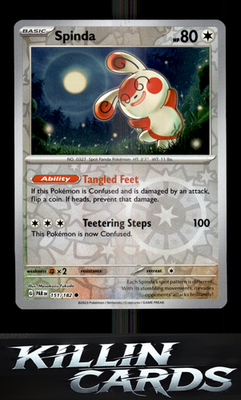 Reverse Holofoil Spinda 151/182 Pokemon Common SV04: Paradox Rift Card NM