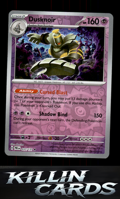 Reverse Holofoil Dusknoir 037/131 Pokemon Rare SV: Prismatic Evolutions Card NM