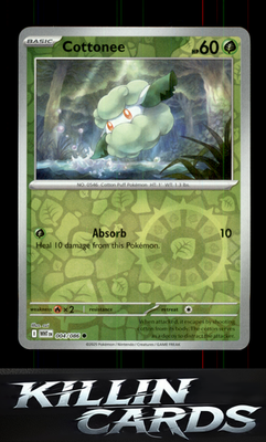 Reverse Holofoil Cottonee 004/086 Pokemon Common SV: White Flare Card NM