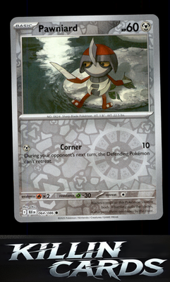 Reverse Holofoil Pawniard 064/086 Pokemon Common SV: Black Bolt Card NM