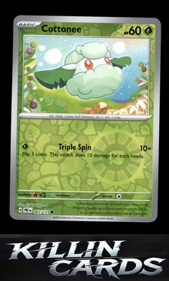 Reverse Holofoil Cottonee 007/131 Pokemon Common SV: Prismatic Evolutions Card N
