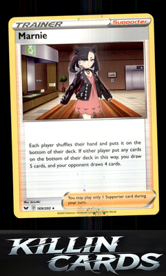 Marnie 169/202 Pokemon Holo Rare SWSH01: Sword & Shield Base Set Card NM