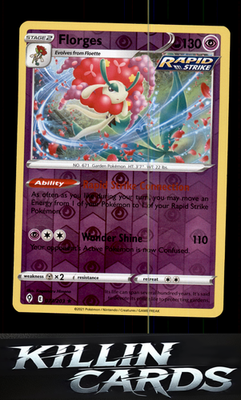 Florges 073/203 Pokemon Holo Rare SWSH07: Evolving Skies Card NM