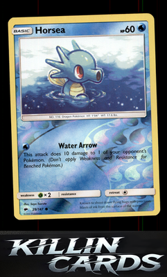 Reverse Holofoil Horsea 29/147 Pokemon Common SM - Burning Shadows Card NM