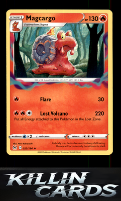 Magcargo 022/196 Pokemon Rare SWSH11: Lost Origin Card NM