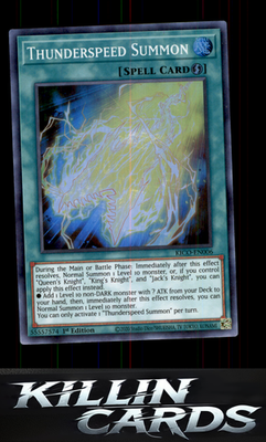 1st Edition Thunderspeed Summon KICO-EN006 YuGiOh Super Rare King's Court Card N