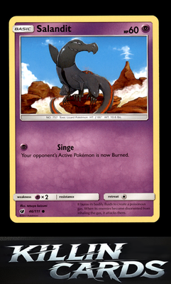 Salandit 46/111 Pokemon Common SM - Crimson Invasion Card NM
