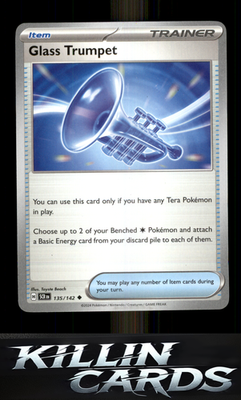 Glass Trumpet 135/142 Pokemon Uncommon SV07: Stellar Crown Card NM