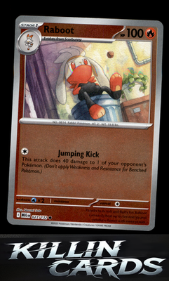 Reverse Holofoil Raboot 027/132 Pokemon Common ME01: Mega Evolution Card NM
