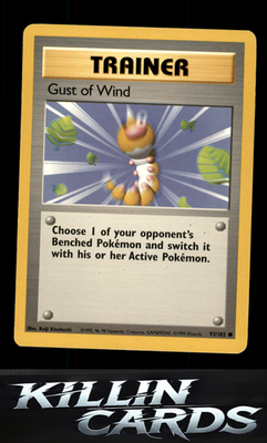 Gust of Wind 093/102 Pokemon Common Base Set Card LP