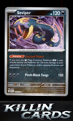 Reverse Holofoil Seviper 062/094 Pokemon Uncommon ME02: Phantasmal Flames Card N