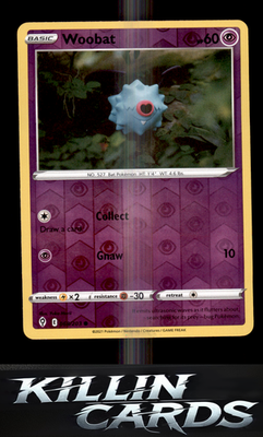 Reverse Holofoil Woobat 068/203 Pokemon Common SWSH07: Evolving Skies Card NM