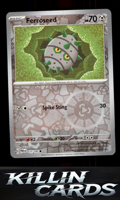 Reverse Holofoil Ferroseed 127/182 Pokemon Common SV04: Paradox Rift Card NM