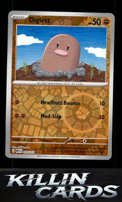 Reverse Holofoil Diglett 050/165 Pokemon Common SV: Scarlet & Violet 151 Card NM