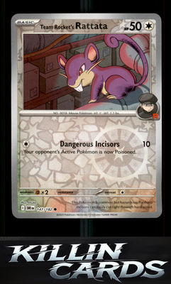 Reverse Holofoil Team Rocket's Rattata 147/182 Pokemon Common SV10: Destined Riv