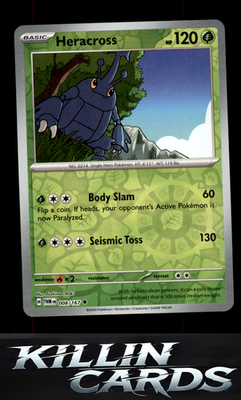 Reverse Holofoil Heracross 008/167 Pokemon Uncommon SV06: Twilight Masquerade Ca
