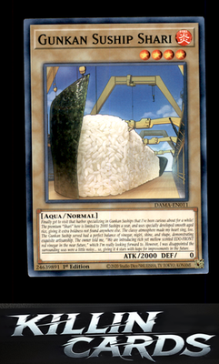 1st Edition Gunkan Suship Shari DAMA-EN011 YuGiOh Common Dawn of Majesty Card NM