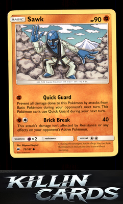 Sawk 72/147 Pokemon Common SM - Burning Shadows Card LP