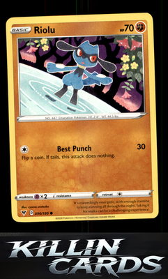 Riolu 090/185 Pokemon Common SWSH04: Vivid Voltage Card NM