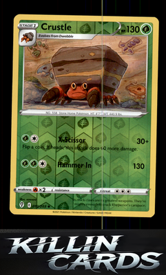 Reverse Holofoil Crustle 012/203 Pokemon Uncommon SWSH07: Evolving Skies Card NM