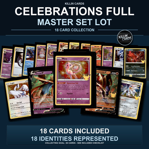 Pokemon TCG Celebrations Partial Master Set Lot 18 Cards Master Set Collection