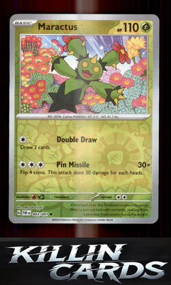 Reverse Holofoil Maractus 003/091 Pokemon Common SV: Paldean Fates Card NM