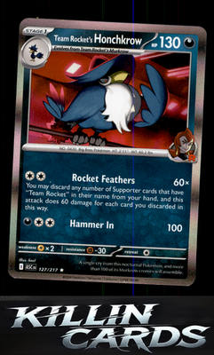 Team Rocket's Honchkrow 127/217 Pokemon Rare ME: Ascended Heroes Card NM