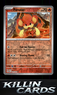 Reverse Holofoil Pansear 020/182 Pokemon Common SV04: Paradox Rift Card NM