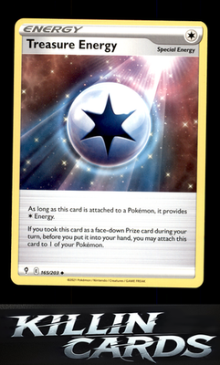 Treasure Energy 165/203 Pokemon Uncommon SWSH07: Evolving Skies Card NM