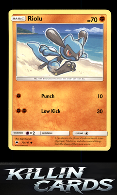 Riolu 70/147 Pokemon Common SM - Burning Shadows Card NM