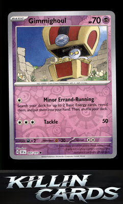 Reverse Holofoil Gimmighoul 097/191 Pokemon Common SV08: Surging Sparks Card NM