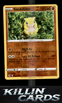 Reverse Holofoil Sandshrew 131/264 Pokemon Common SWSH08: Fusion Strike Card NM