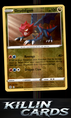 Reverse Holofoil Druddigon 113/172 Pokemon Rare SWSH09: Brilliant Stars Card NM