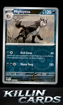 Reverse Holofoil Mightyena 106/162 Pokemon Common SV05: Temporal Forces Card NM