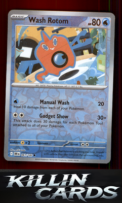 Reverse Holofoil Wash Rotom 061/182 Pokemon Common SV10: Destined Rivals Card NM