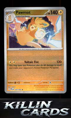 Reverse Holofoil Pawmot 034/094 Pokemon Rare ME02: Phantasmal Flames Card NM