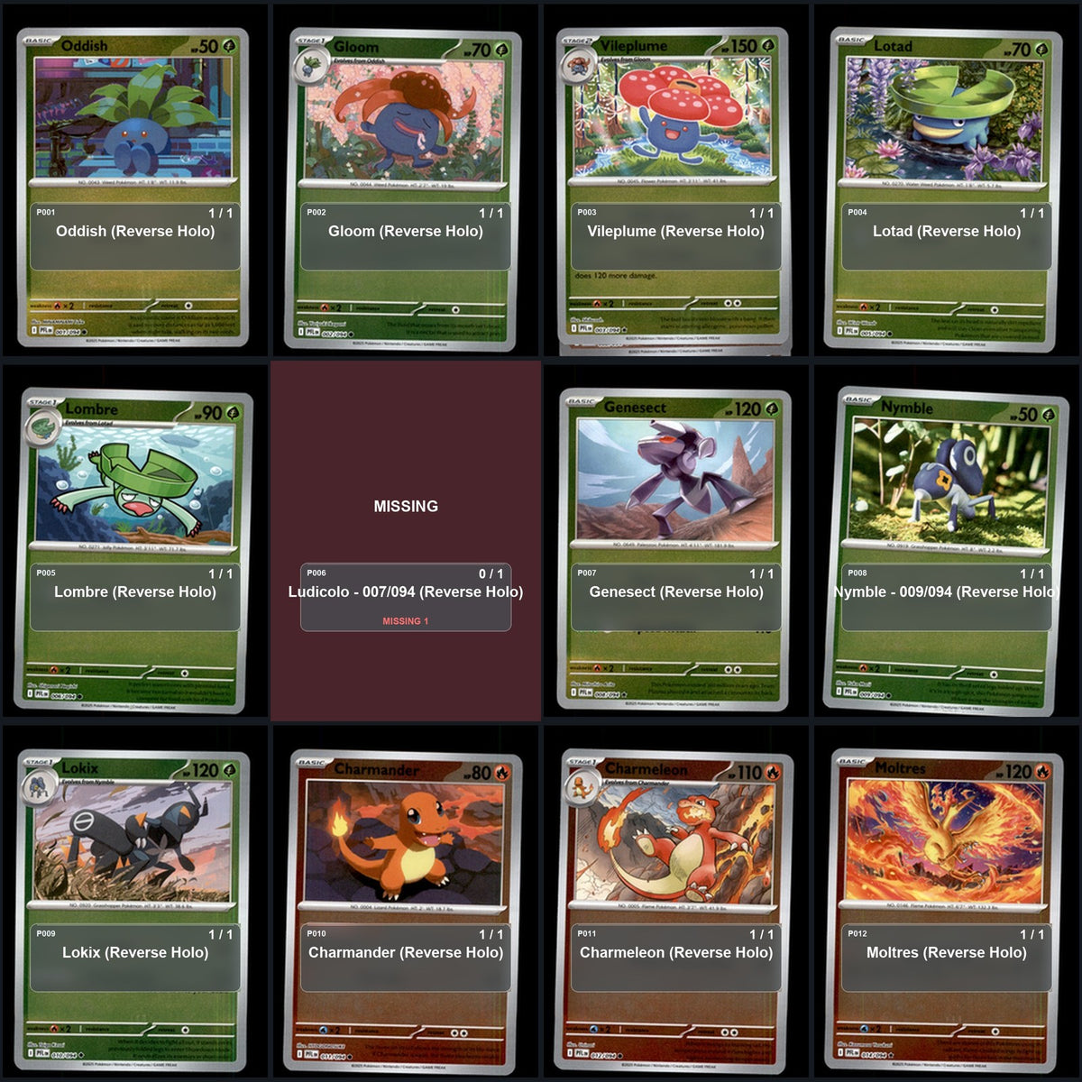Pokemon TCG ME02: Phantasmal Flames Reverse Holo Master Set 81 Reverse Holo Card