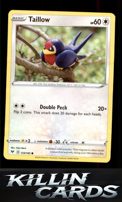 Taillow 133/185 Pokemon Common SWSH04: Vivid Voltage Card NM