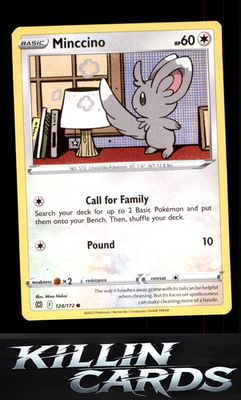 Minccino 124/172 Pokemon Common SWSH09: Brilliant Stars Card NM