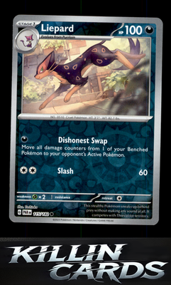 Reverse Holofoil Liepard 115/182 Pokemon Common SV04: Paradox Rift Card NM