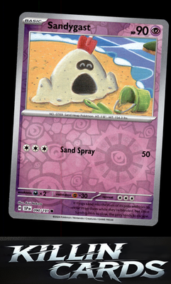 Reverse Holofoil Sandygast 090/191 Pokemon Common SV08: Surging Sparks Card NM