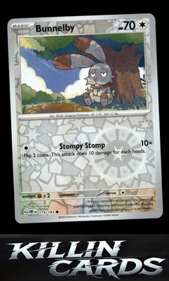 Reverse Holofoil Bunnelby 175/197 Pokemon Common SV03: Obsidian Flames Card NM