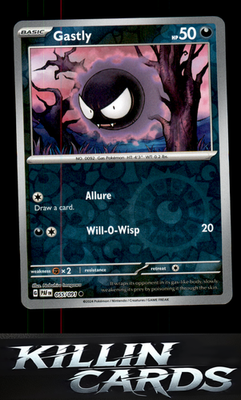 Reverse Holofoil Gastly 055/091 Pokemon Common SV: Paldean Fates Card NM