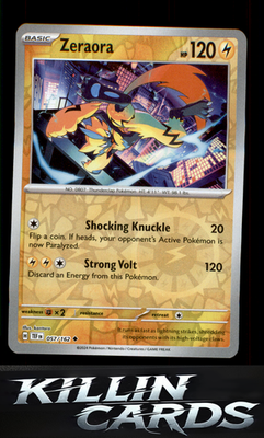 Reverse Holofoil Zeraora 057/162 Pokemon Uncommon SV05: Temporal Forces Card NM