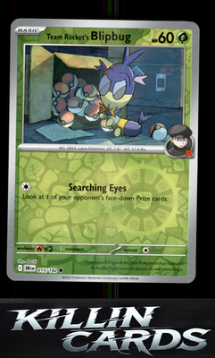 Reverse Holofoil Team Rocket's Blipbug 015/182 Pokemon Common SV10: Destined Riv