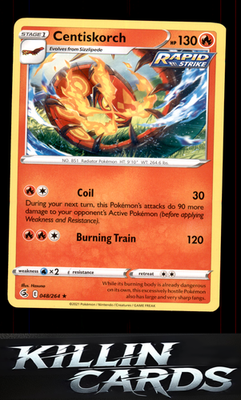Centiskorch (48) 048/264 Pokemon Rare SWSH08: Fusion Strike Card NM