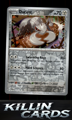 Reverse Holofoil Durant 129/182 Pokemon Uncommon SV04: Paradox Rift Card NM
